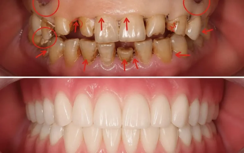 [경산 명치과] myungdental - 전체 디지털 풀아치 임플란트 - 오랜 틀니 사용 → 디지털 풀아치 회복
